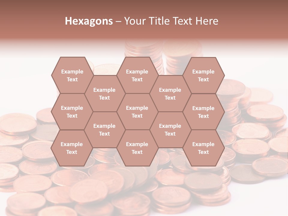 Pile Coins Isolated On White PowerPoint Template