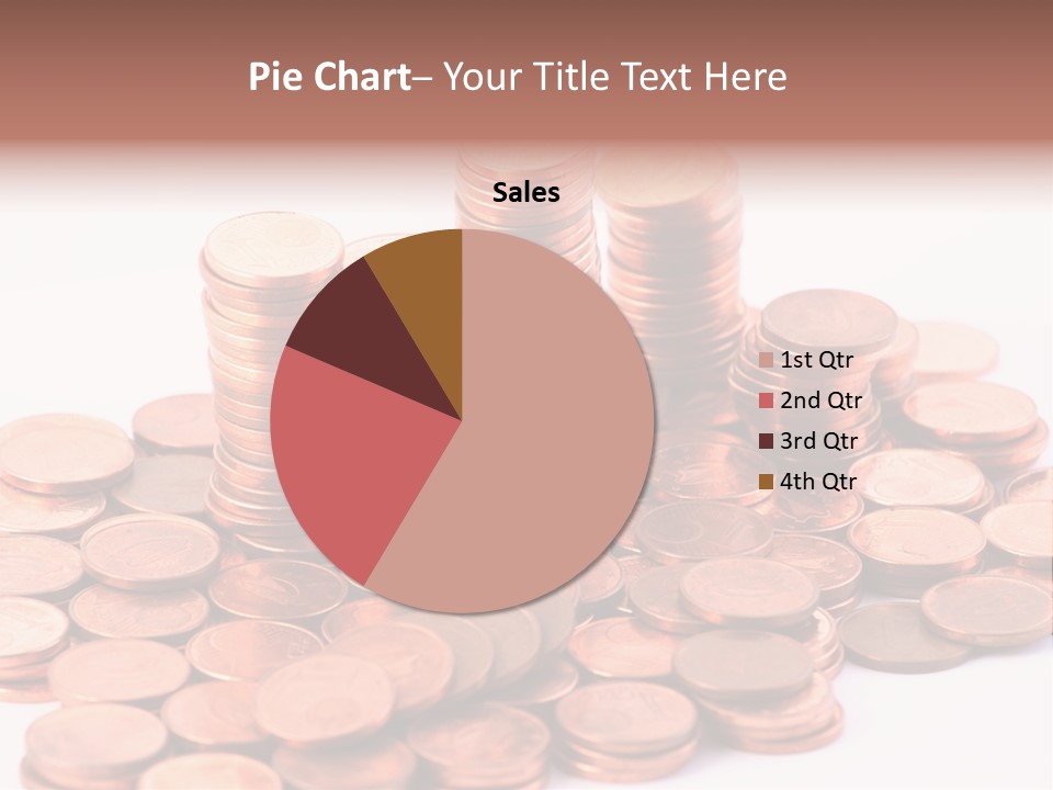 Pile Coins Isolated On White PowerPoint Template