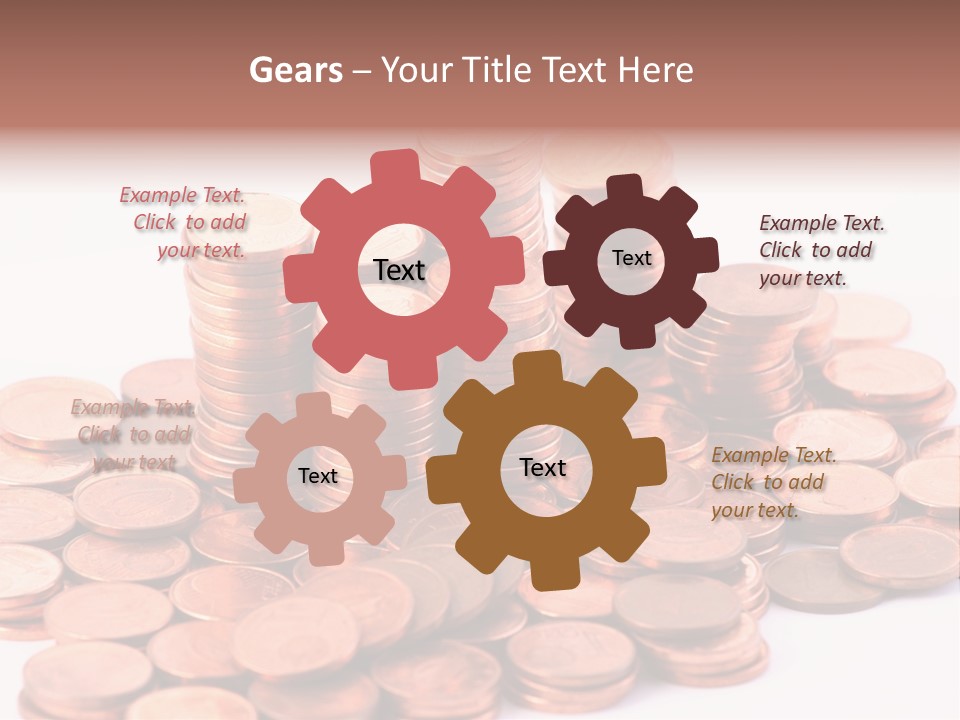 Pile Coins Isolated On White PowerPoint Template