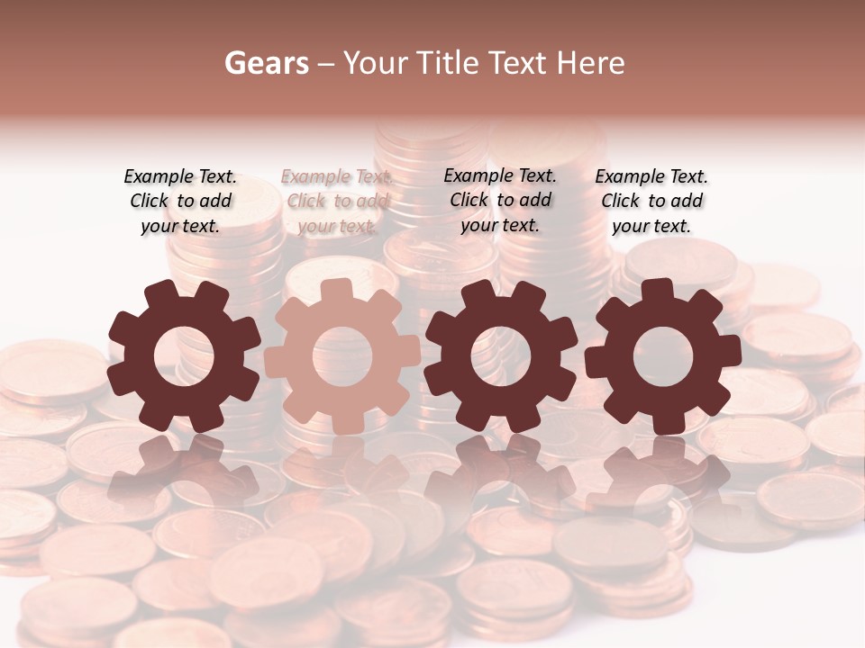 Pile Coins Isolated On White PowerPoint Template