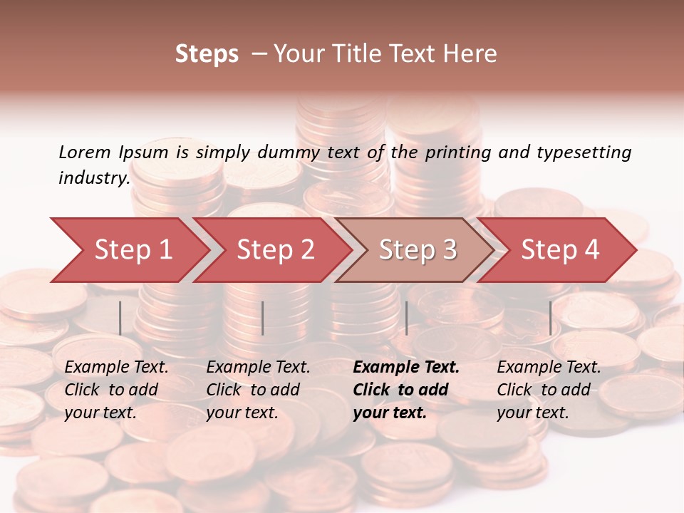 Pile Coins Isolated On White PowerPoint Template