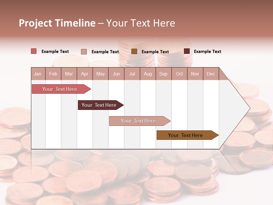 Pile Coins Isolated On White PowerPoint Template