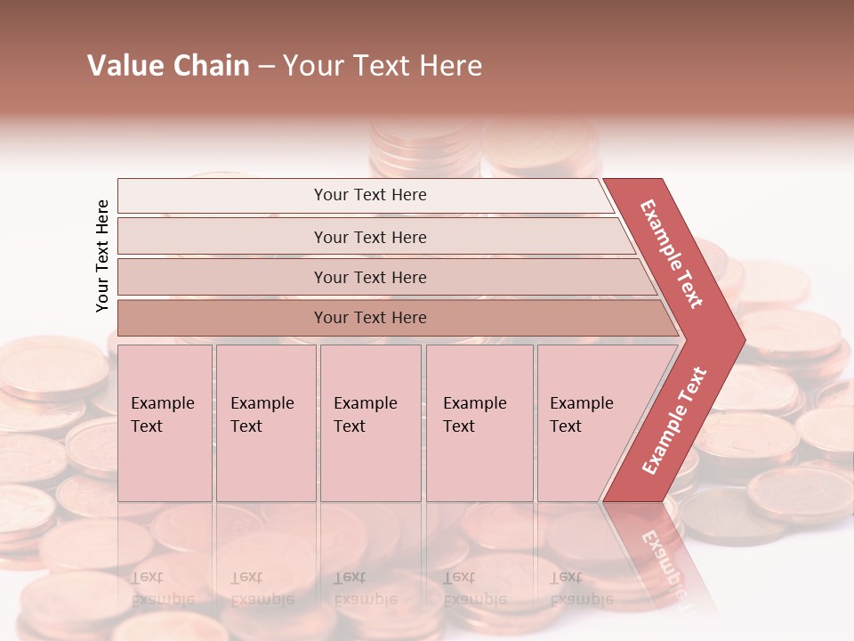 Pile Coins Isolated On White PowerPoint Template