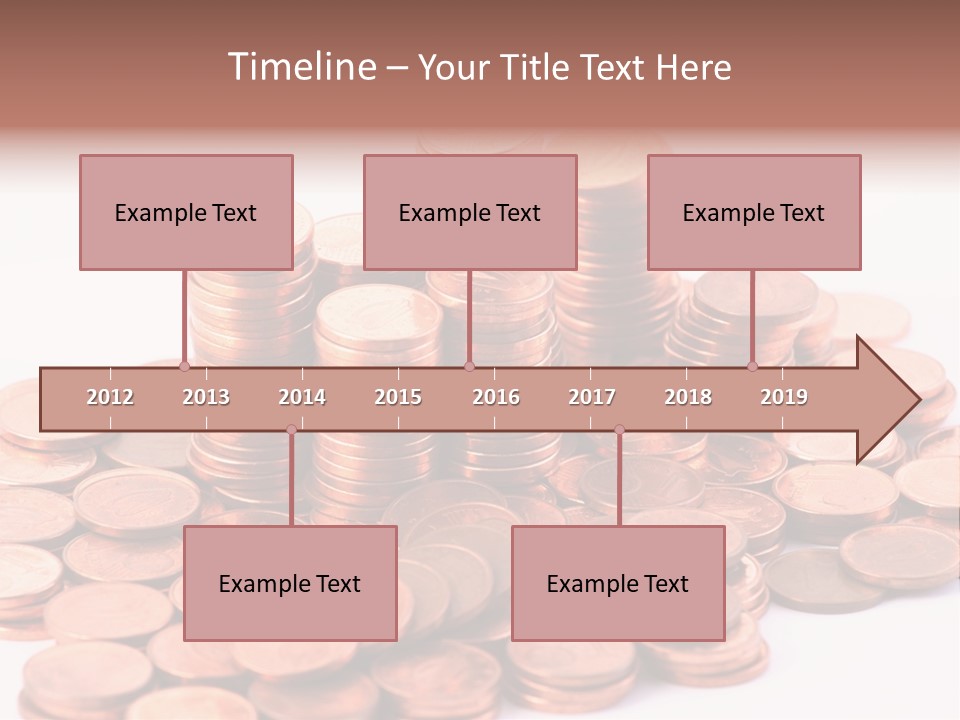 Pile Coins Isolated On White PowerPoint Template