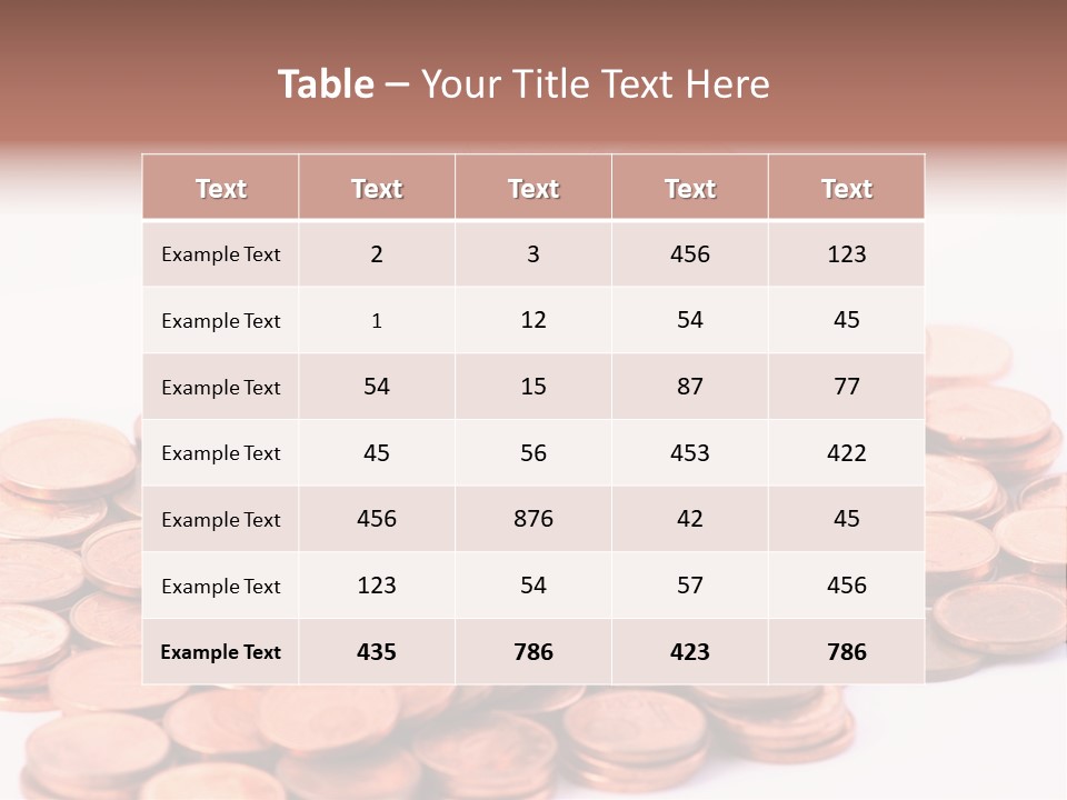 Pile Coins Isolated On White PowerPoint Template