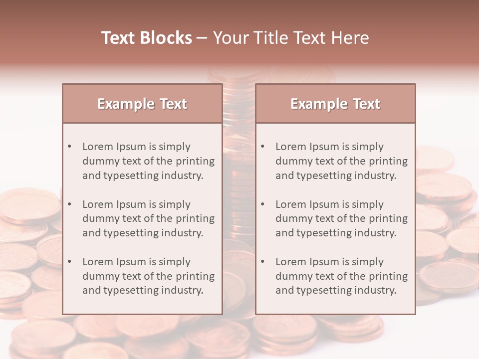Pile Coins Isolated On White PowerPoint Template