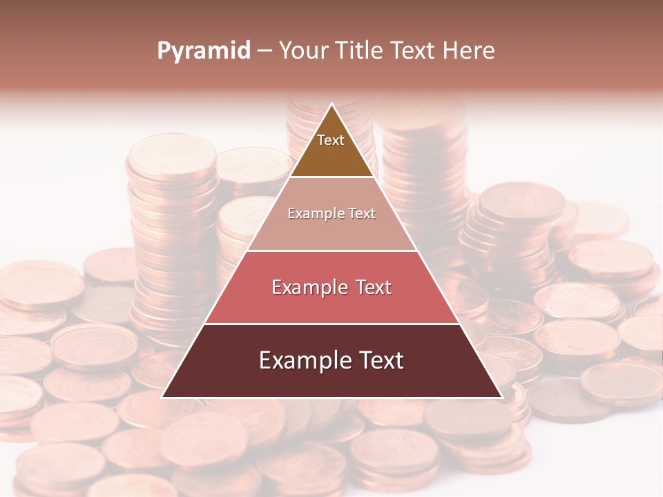 Pile Coins Isolated On White PowerPoint Template