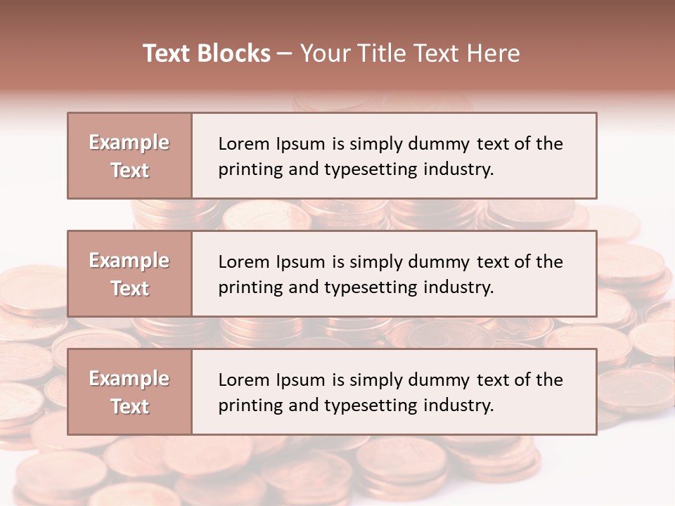 Pile Coins Isolated On White PowerPoint Template