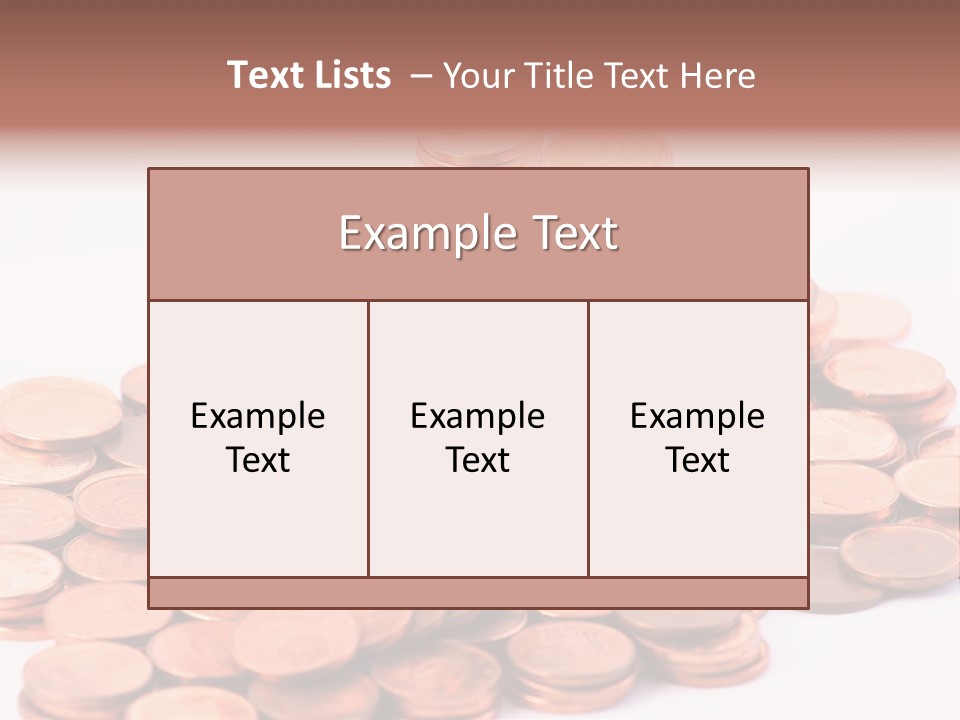 Pile Coins Isolated On White PowerPoint Template