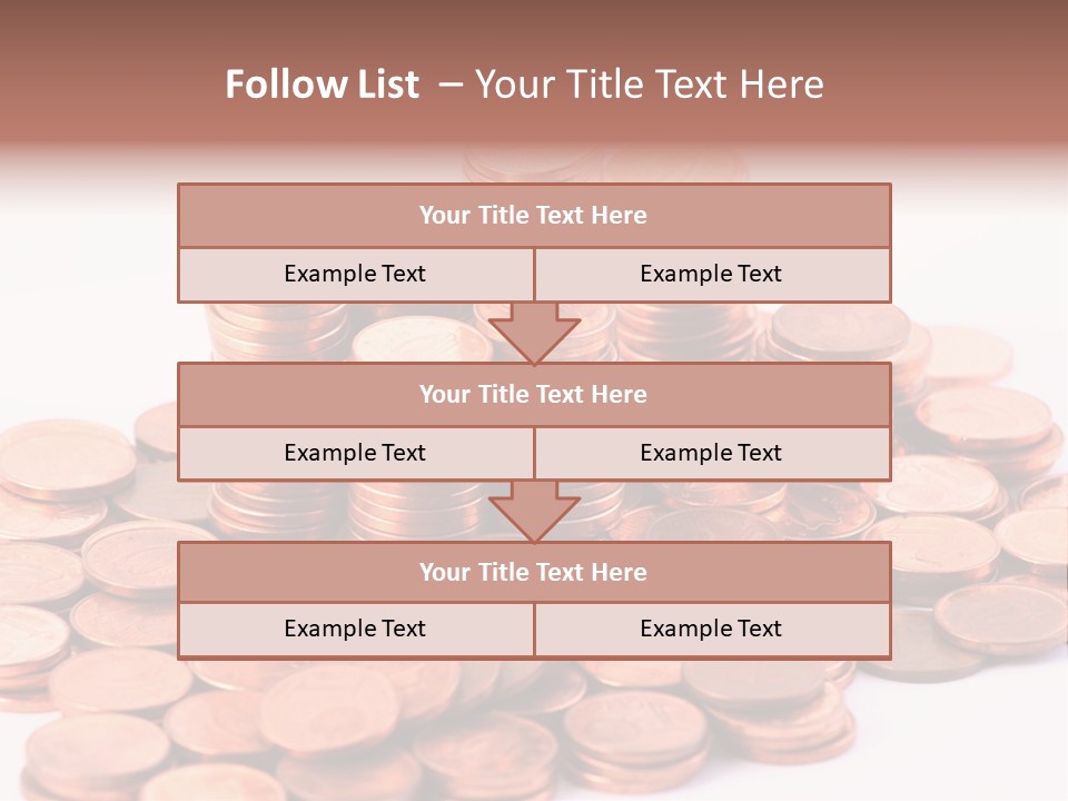 Pile Coins Isolated On White PowerPoint Template