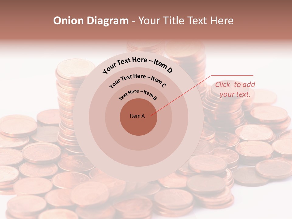 Pile Coins Isolated On White PowerPoint Template