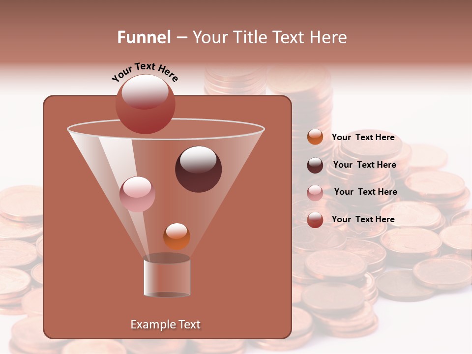 Pile Coins Isolated On White PowerPoint Template