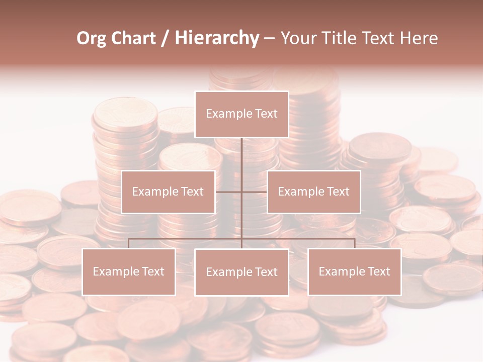 Pile Coins Isolated On White PowerPoint Template