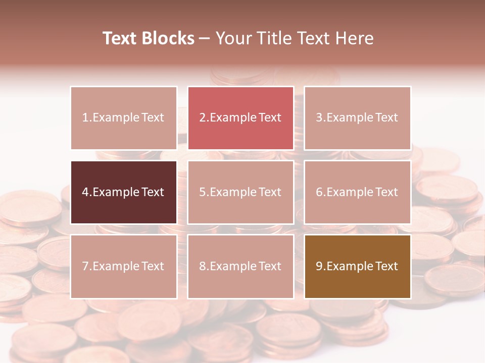 Pile Coins Isolated On White PowerPoint Template