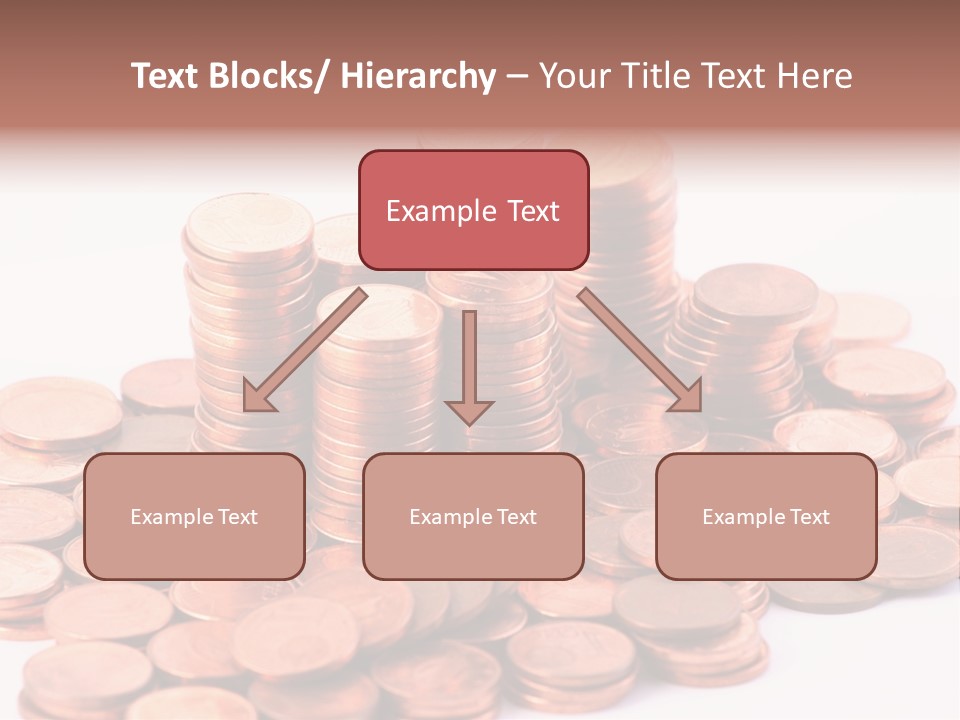 Pile Coins Isolated On White PowerPoint Template