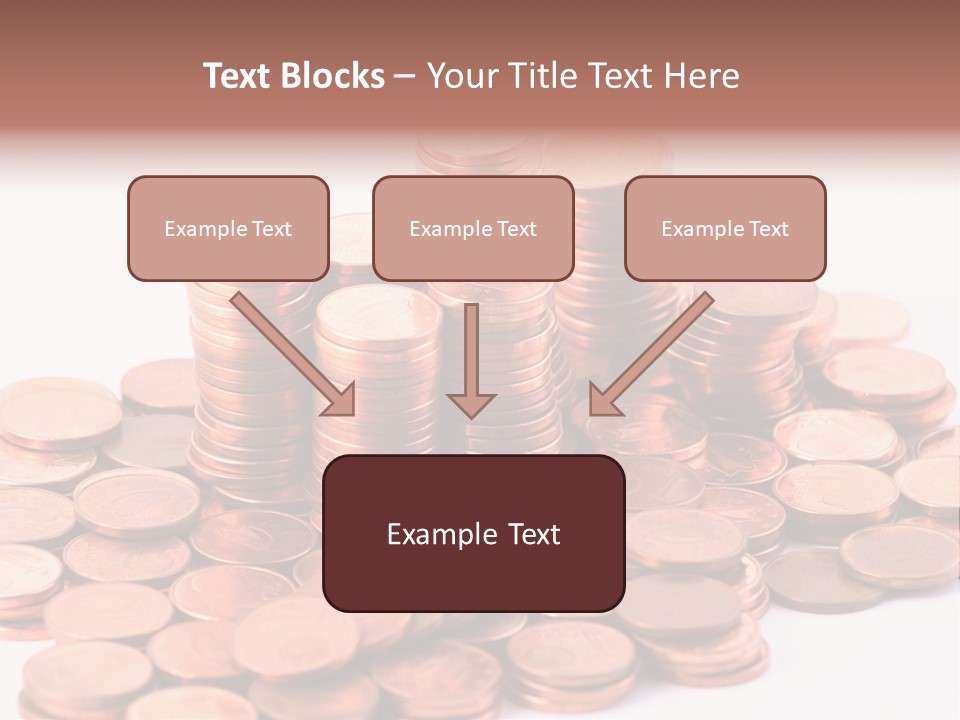 Pile Coins Isolated On White PowerPoint Template