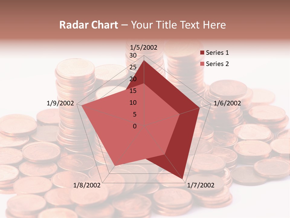 Pile Coins Isolated On White PowerPoint Template