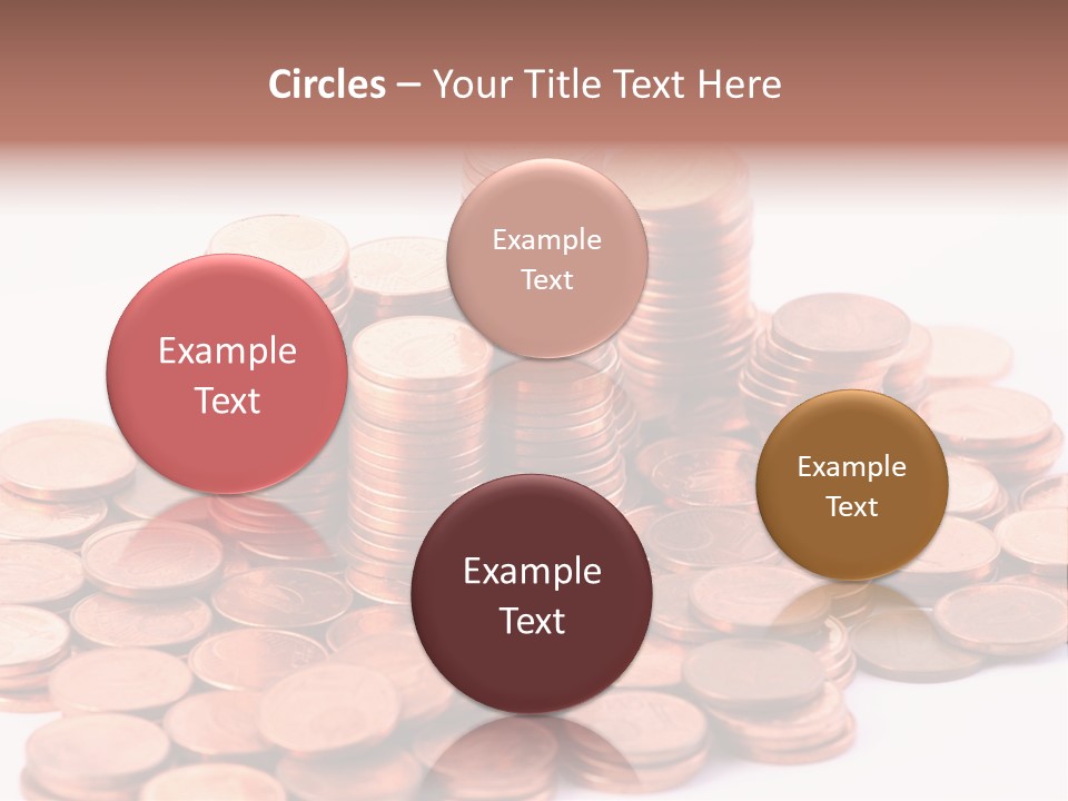 Pile Coins Isolated On White PowerPoint Template