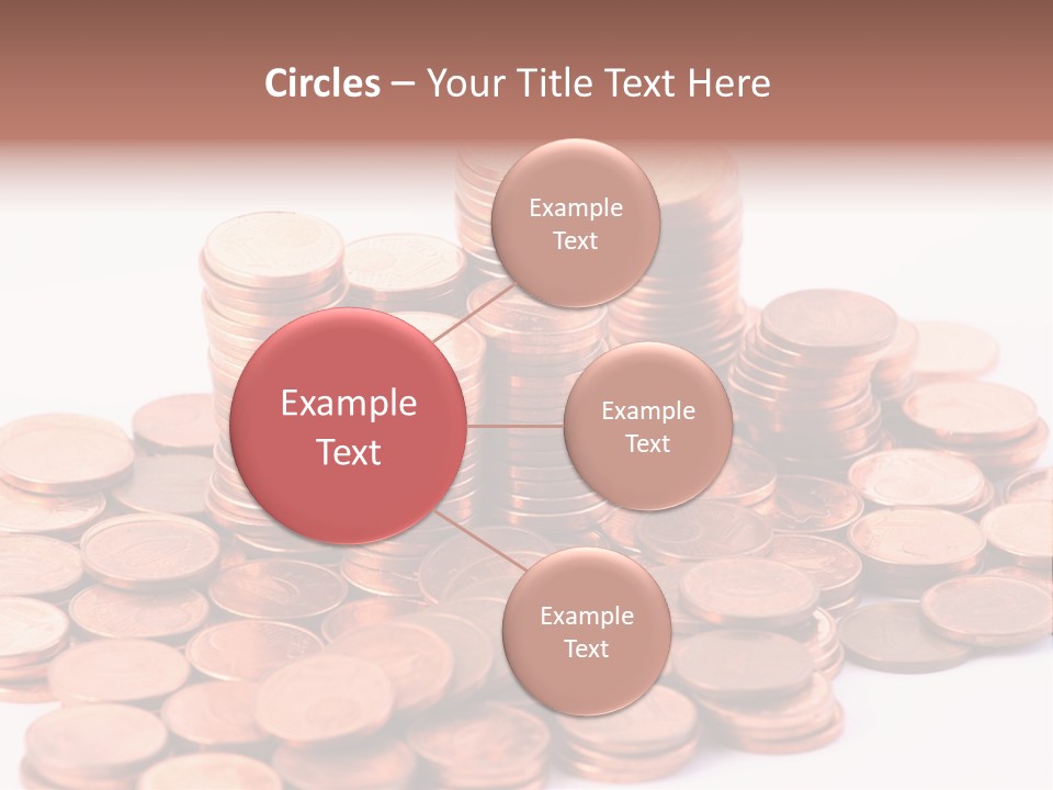 Pile Coins Isolated On White PowerPoint Template