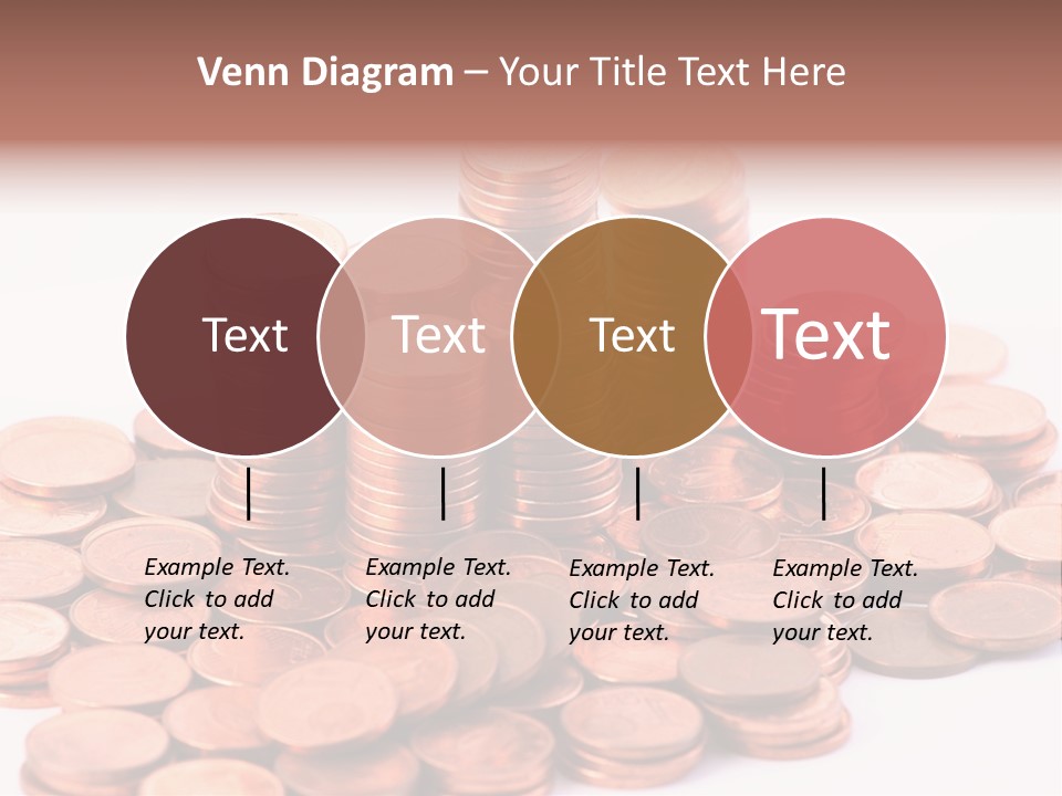 Pile Coins Isolated On White PowerPoint Template