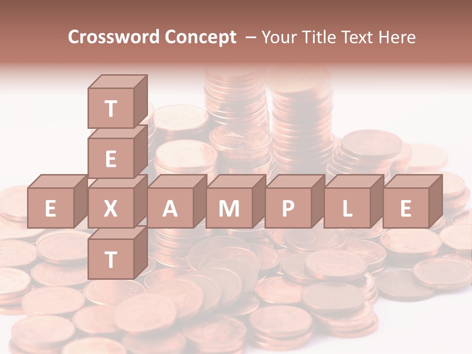 Pile Coins Isolated On White PowerPoint Template