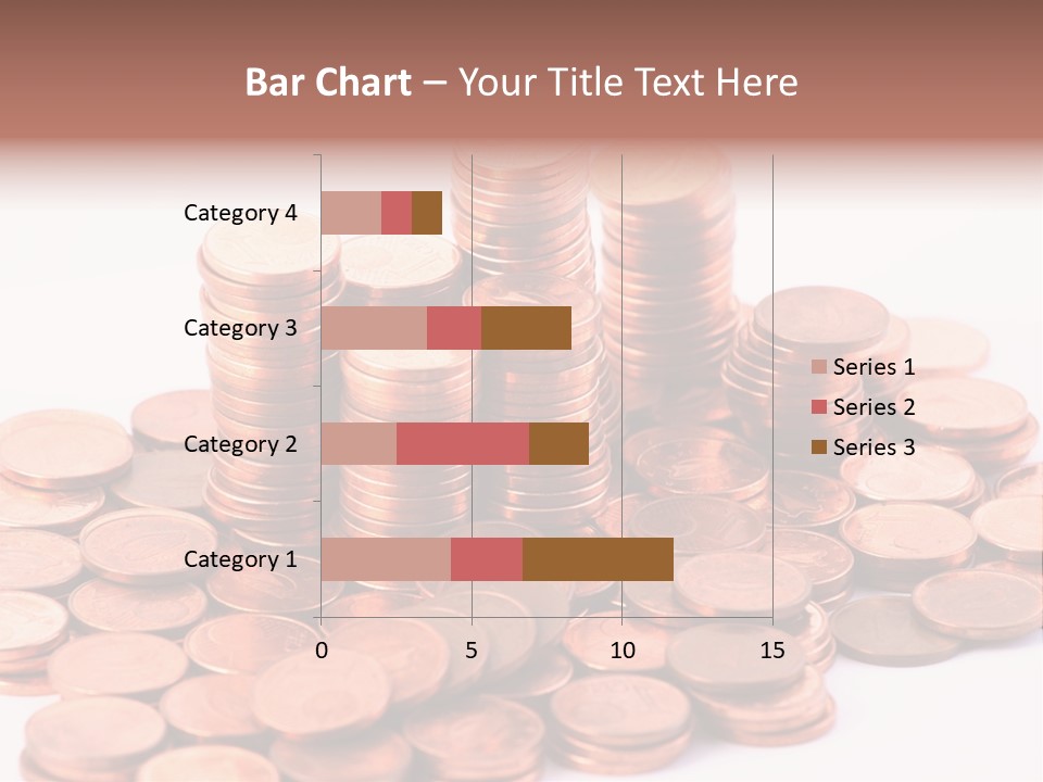 Pile Coins Isolated On White PowerPoint Template