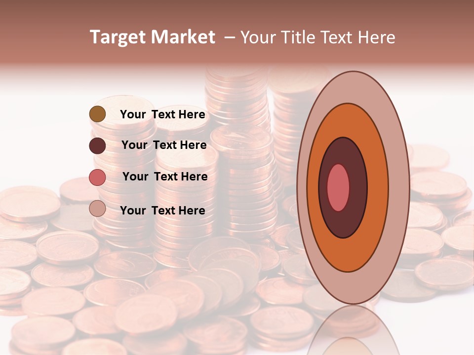 Pile Coins Isolated On White PowerPoint Template