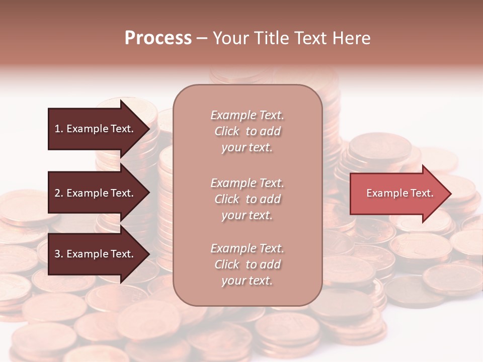 Pile Coins Isolated On White PowerPoint Template