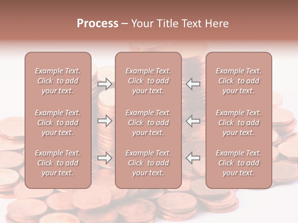 Pile Coins Isolated On White PowerPoint Template
