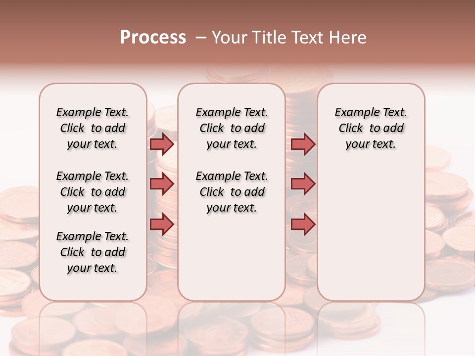 Pile Coins Isolated On White PowerPoint Template