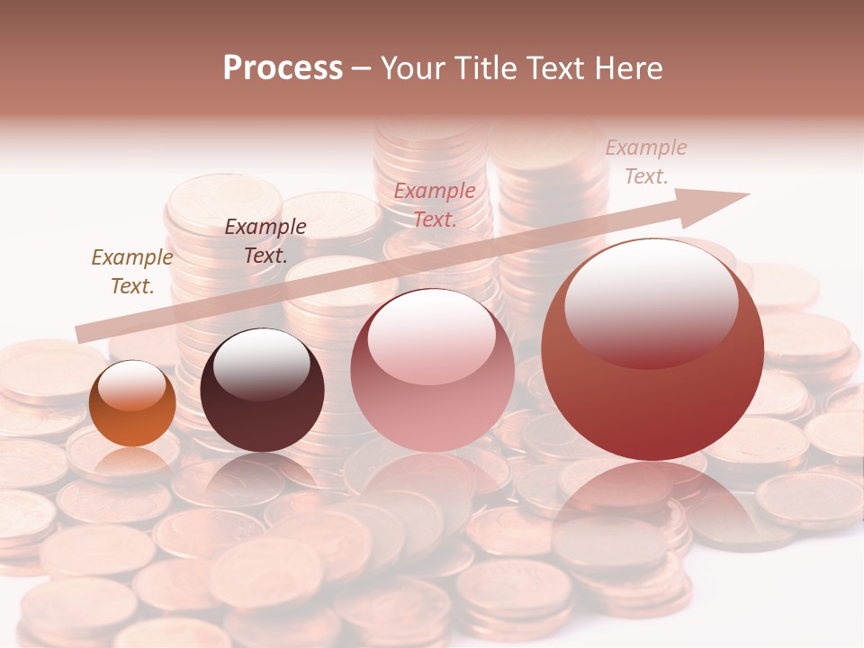 Pile Coins Isolated On White PowerPoint Template