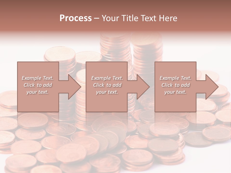 Pile Coins Isolated On White PowerPoint Template