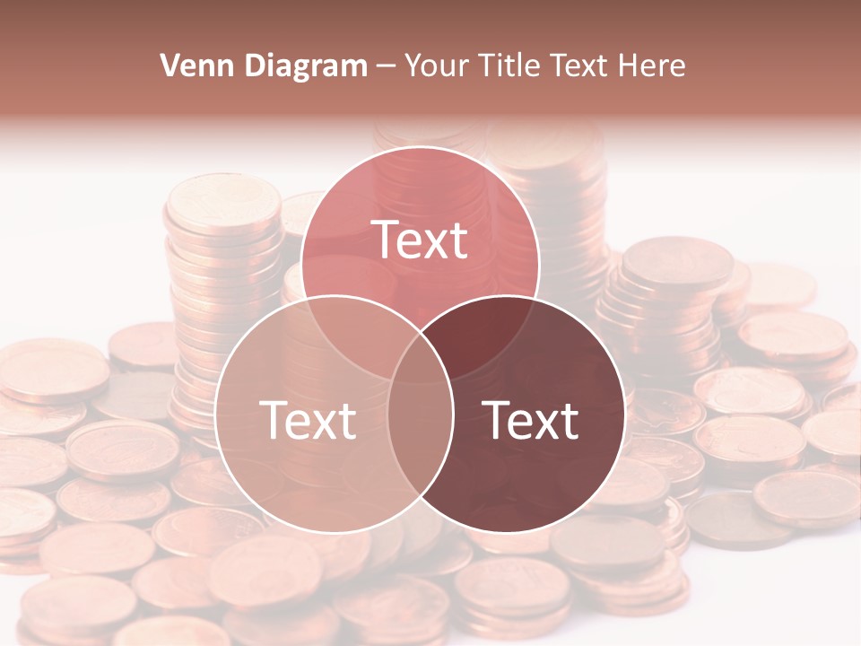 Pile Coins Isolated On White PowerPoint Template