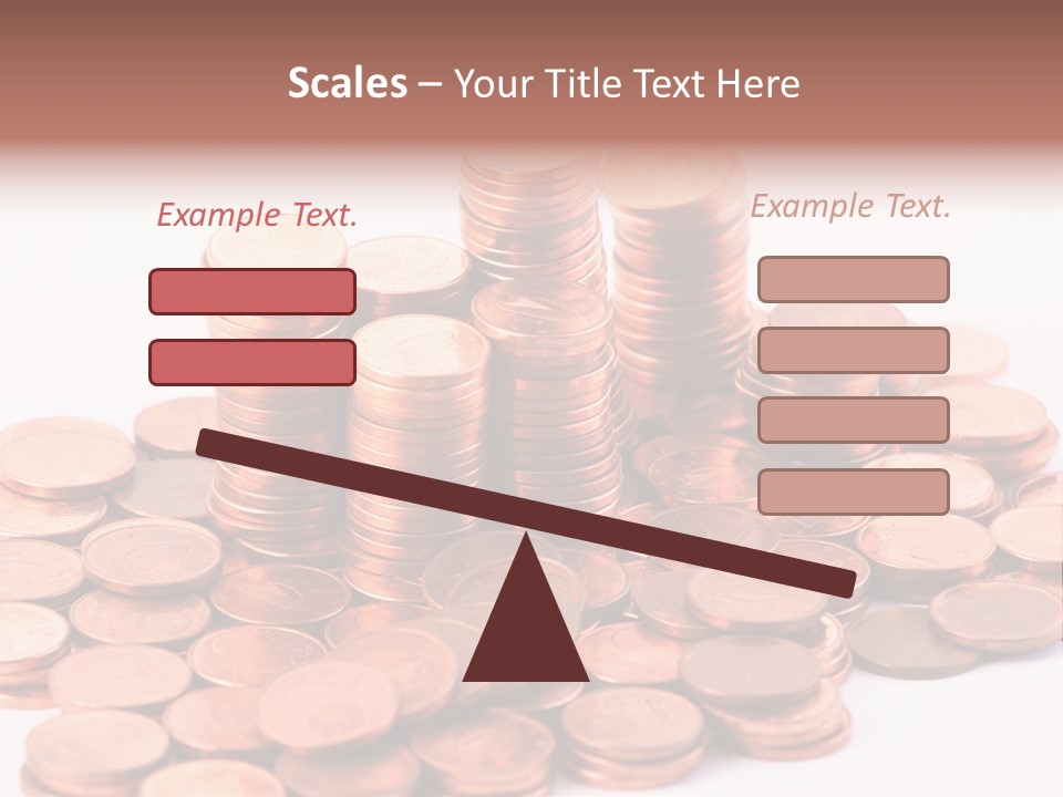 Pile Coins Isolated On White PowerPoint Template