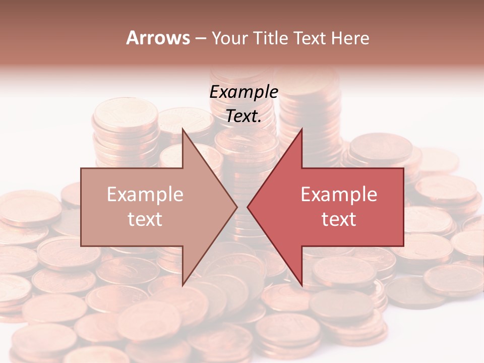 Pile Coins Isolated On White PowerPoint Template