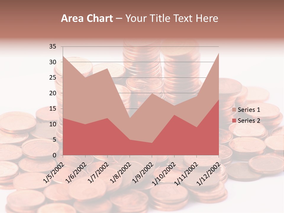 Pile Coins Isolated On White PowerPoint Template