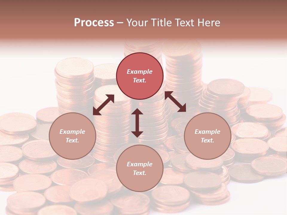 Pile Coins Isolated On White PowerPoint Template