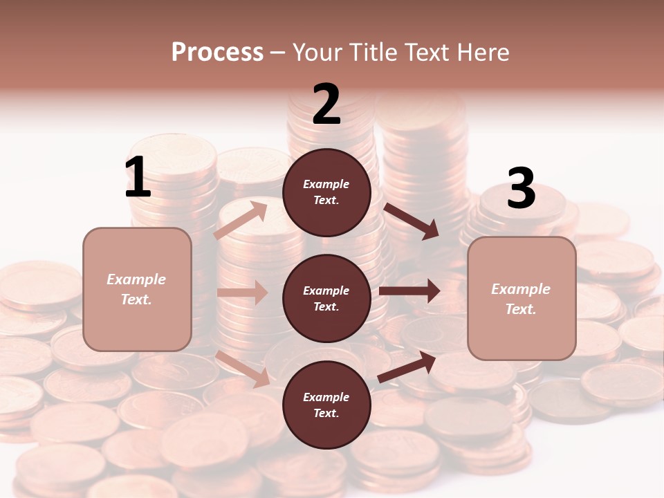 Pile Coins Isolated On White PowerPoint Template