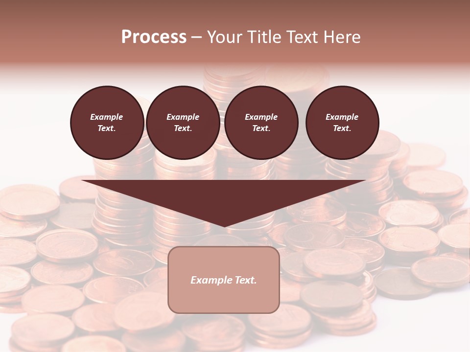 Pile Coins Isolated On White PowerPoint Template