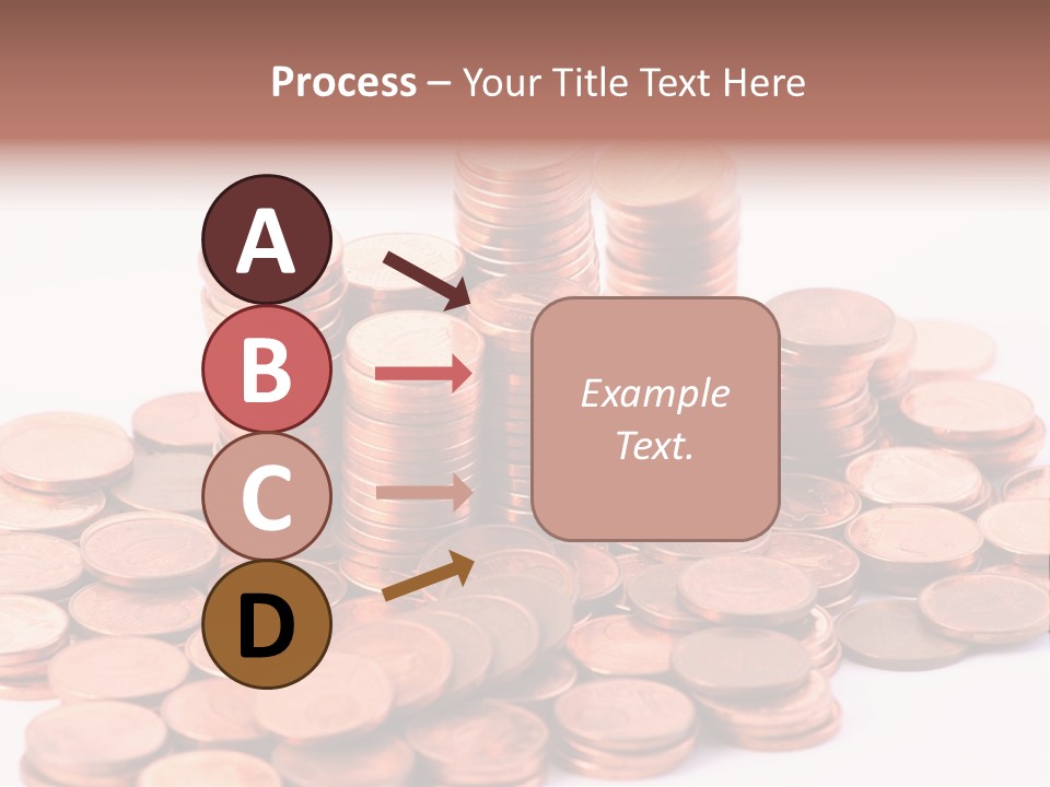 Pile Coins Isolated On White PowerPoint Template