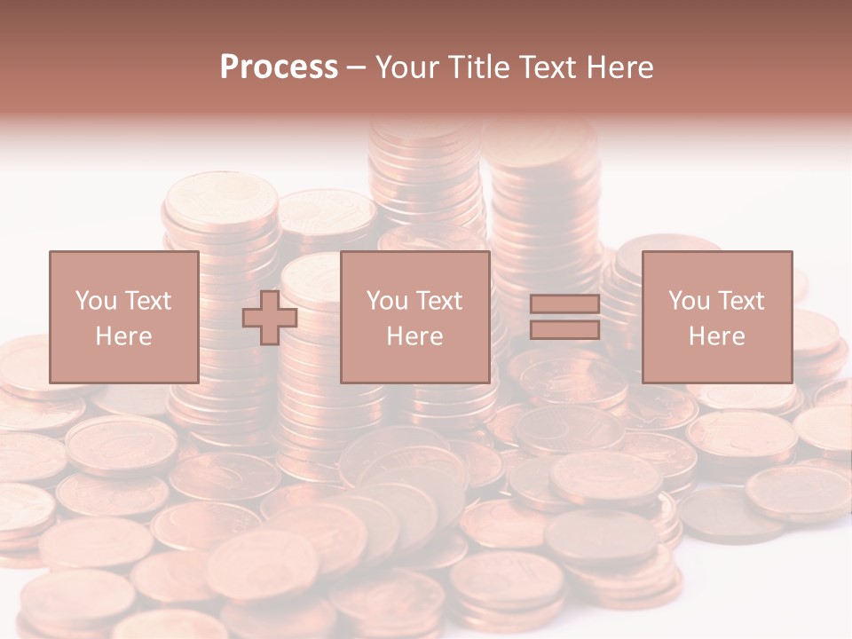 Pile Coins Isolated On White PowerPoint Template