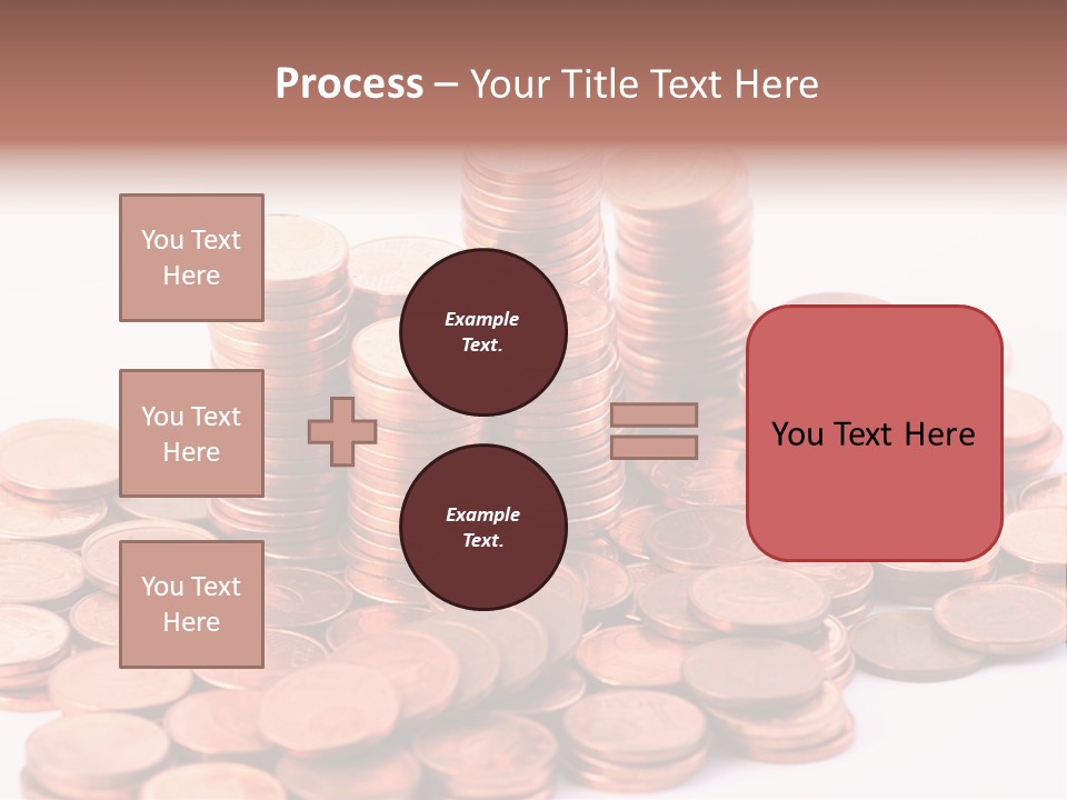 Pile Coins Isolated On White PowerPoint Template