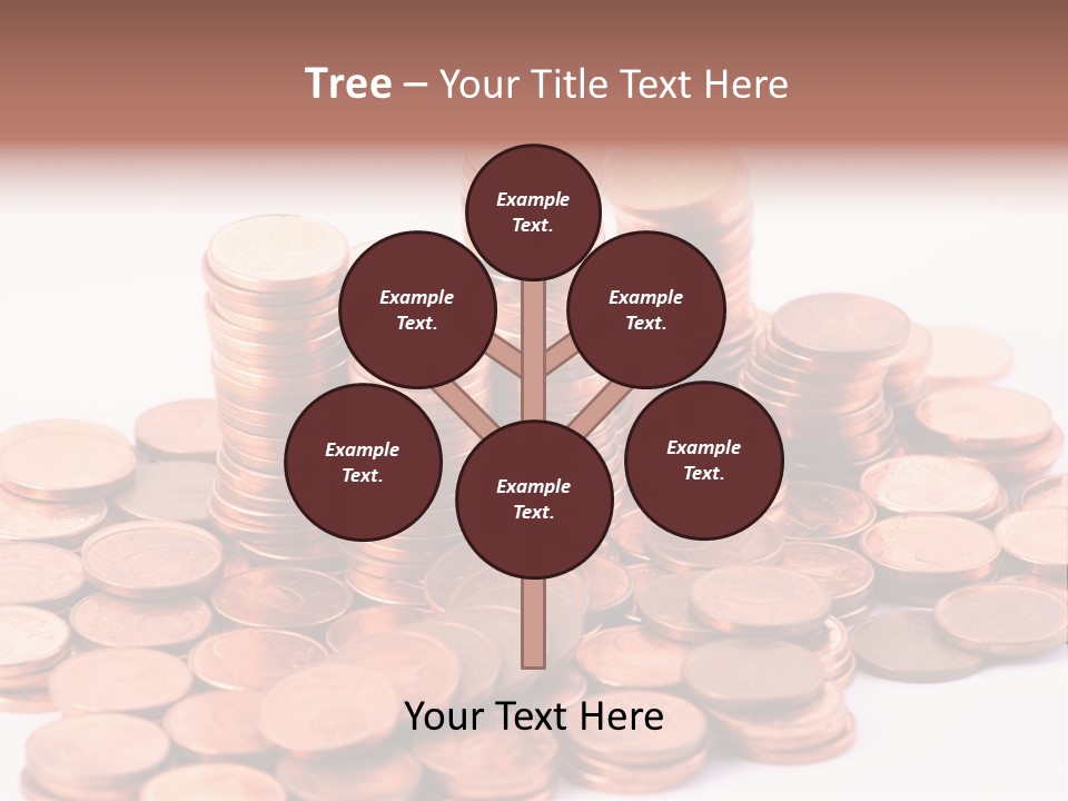 Pile Coins Isolated On White PowerPoint Template