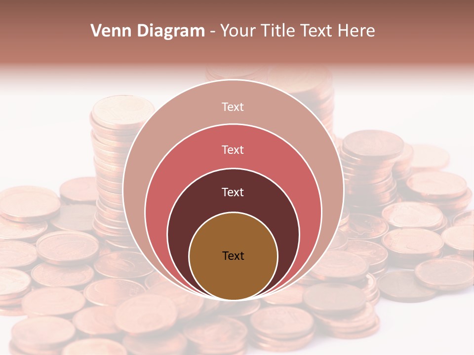 Pile Coins Isolated On White PowerPoint Template