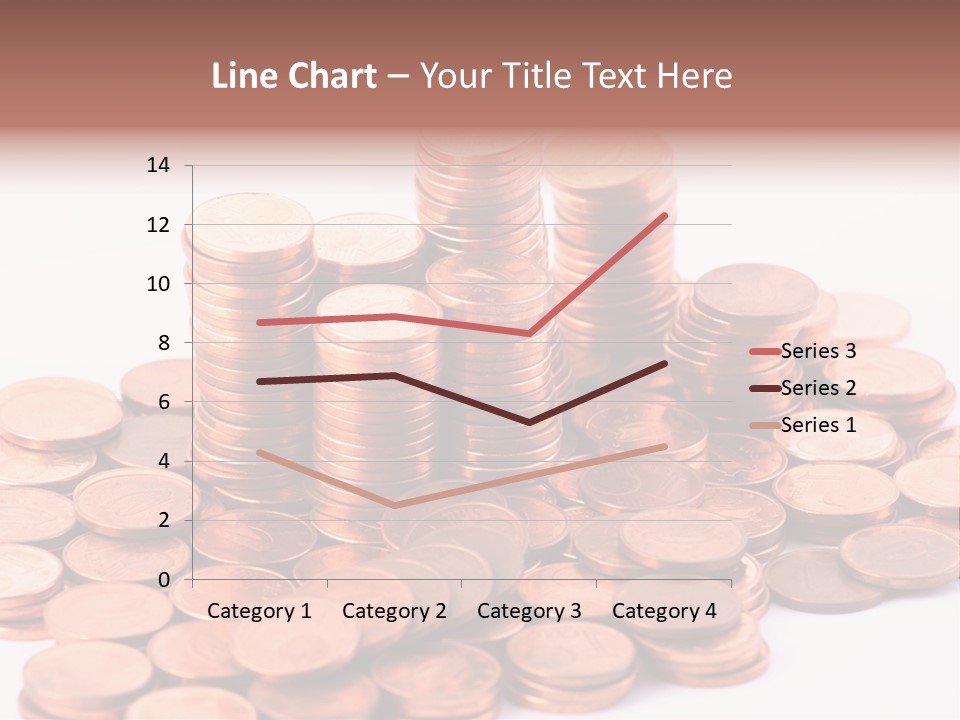 Pile Coins Isolated On White PowerPoint Template