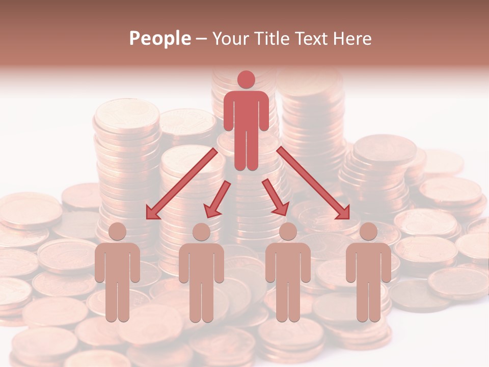 Pile Coins Isolated On White PowerPoint Template