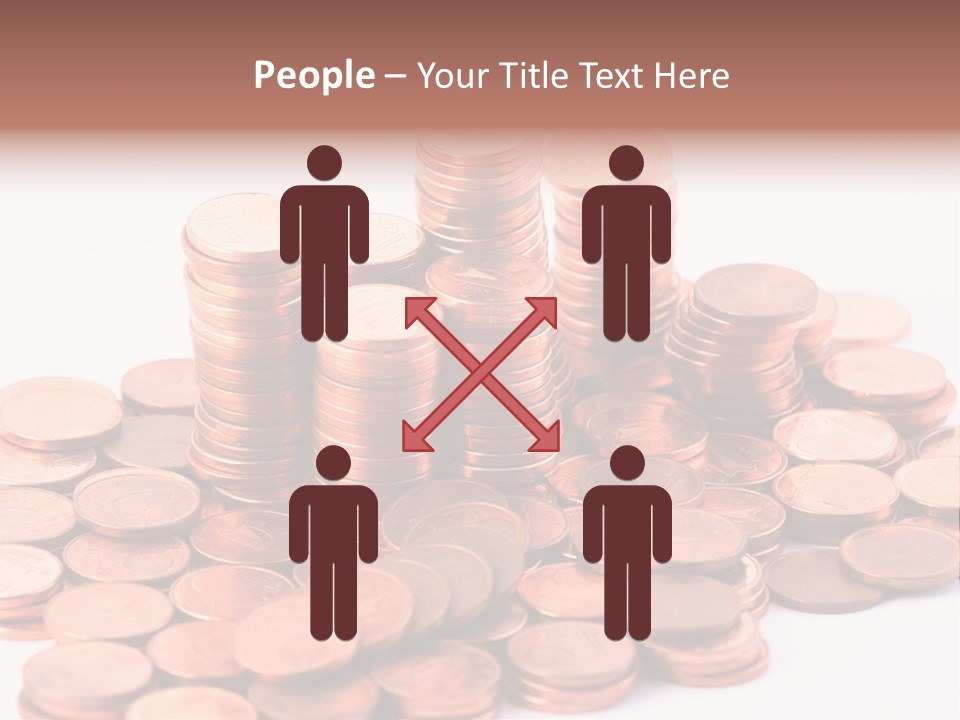 Pile Coins Isolated On White PowerPoint Template