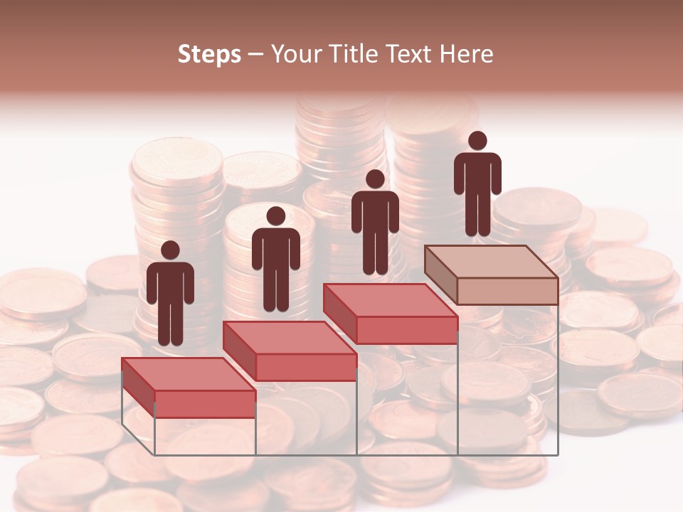 Pile Coins Isolated On White PowerPoint Template