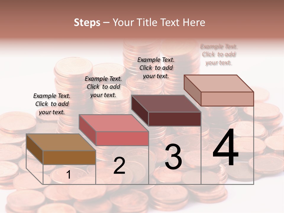 Pile Coins Isolated On White PowerPoint Template