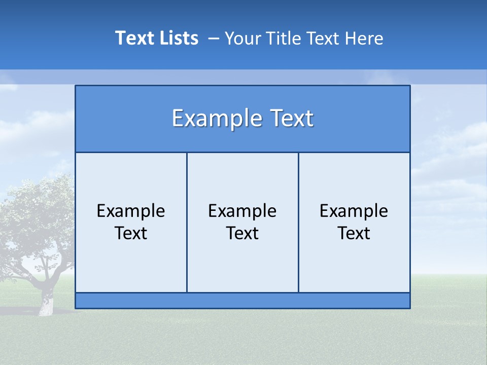 Alone Tree And Beautiful Sky With Clouds - 3D Landscape Scene. PowerPoint Template